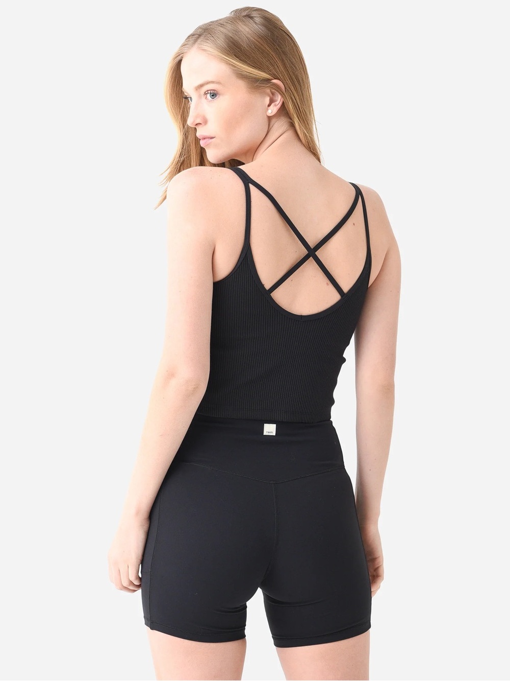 Vuori Ribbed Crop Tank Black